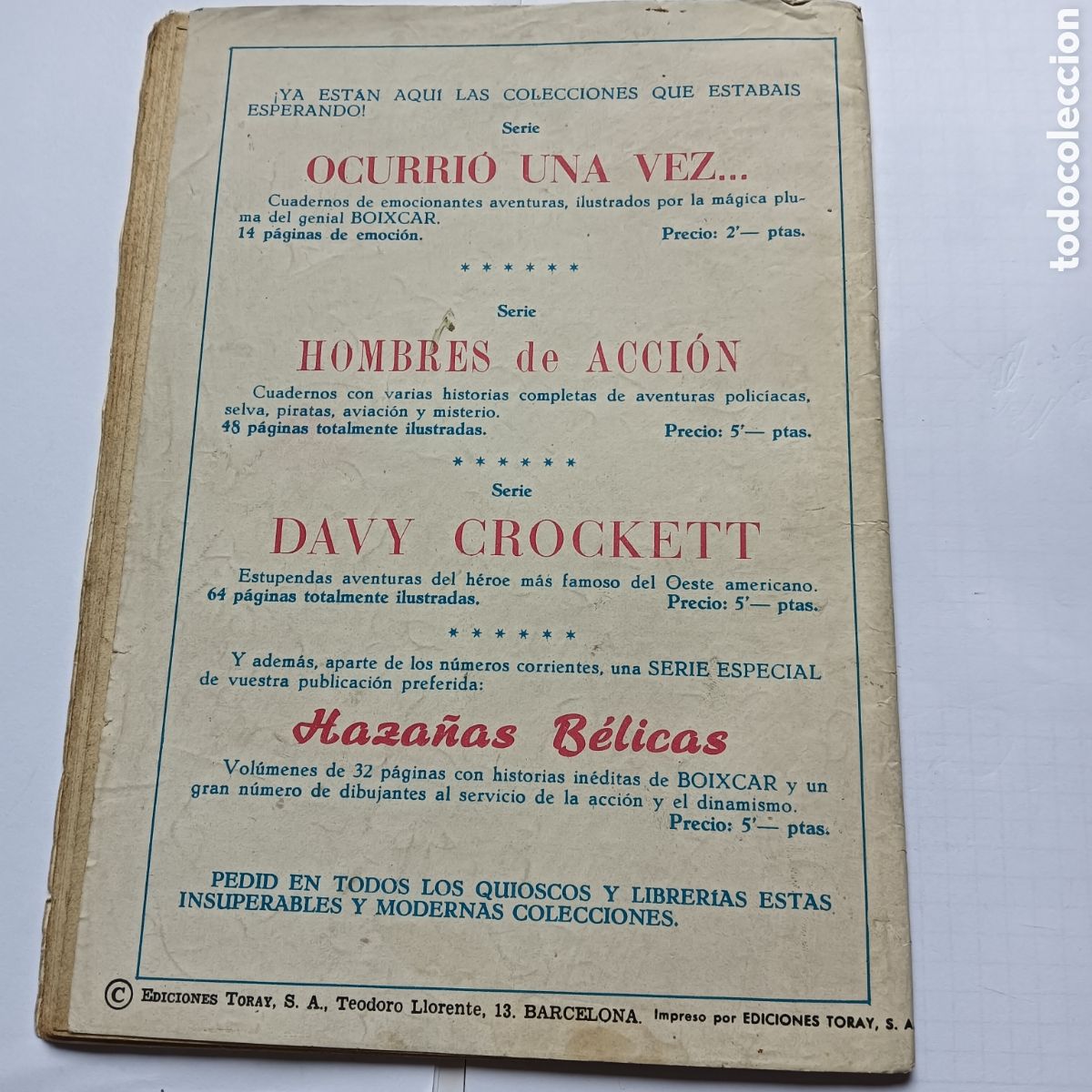 Tebeos: HOMBRES DE ACCION N&Uacute;M 8 EDI.TORAY - Foto 2