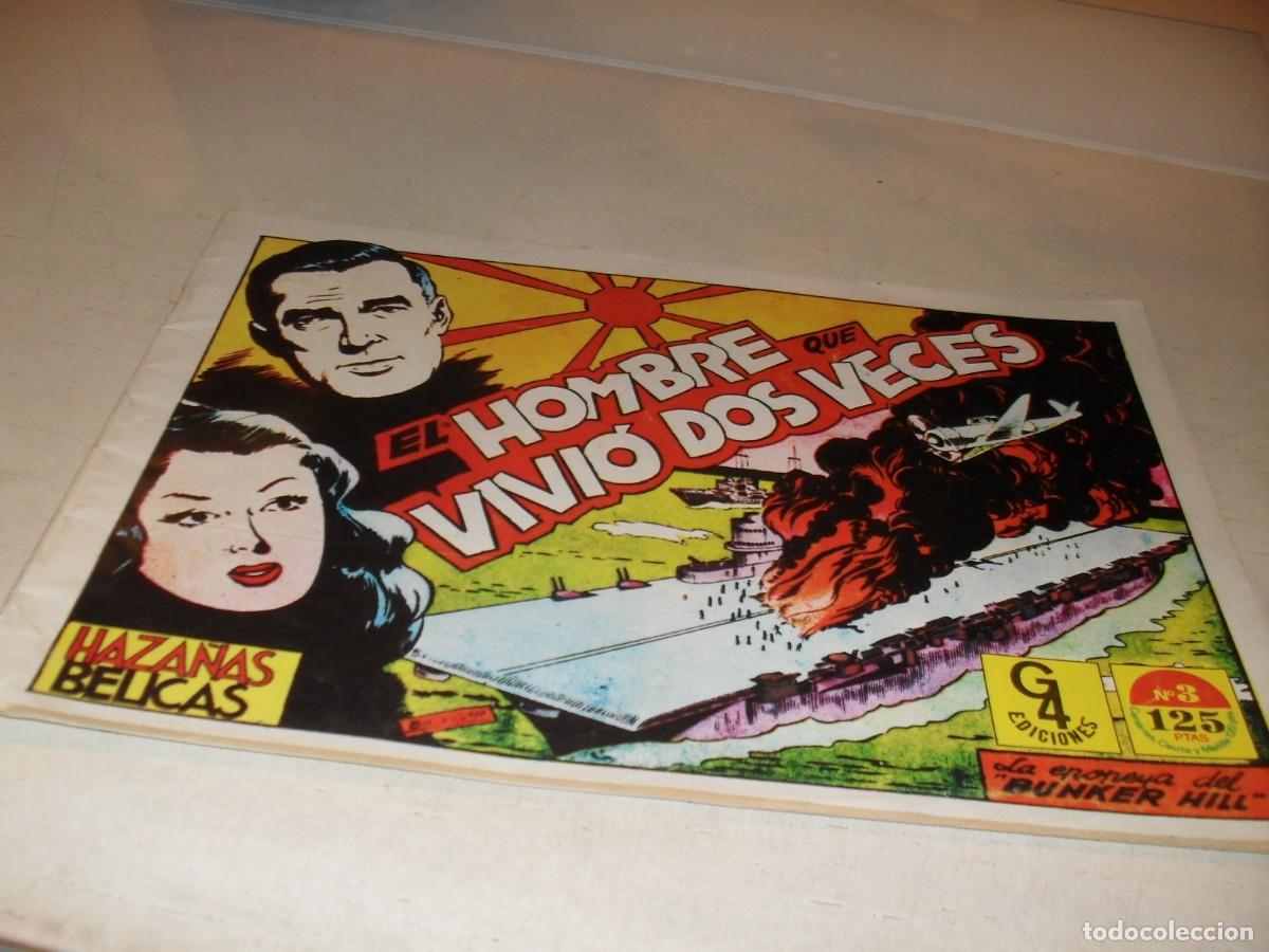 Tebeos: HAZA&Ntilde;AS BELICAS N&ordm; 3,EL HOMBRE QUE VIVIO DOS VECES,DE 24.G4 EDICIONES,1987