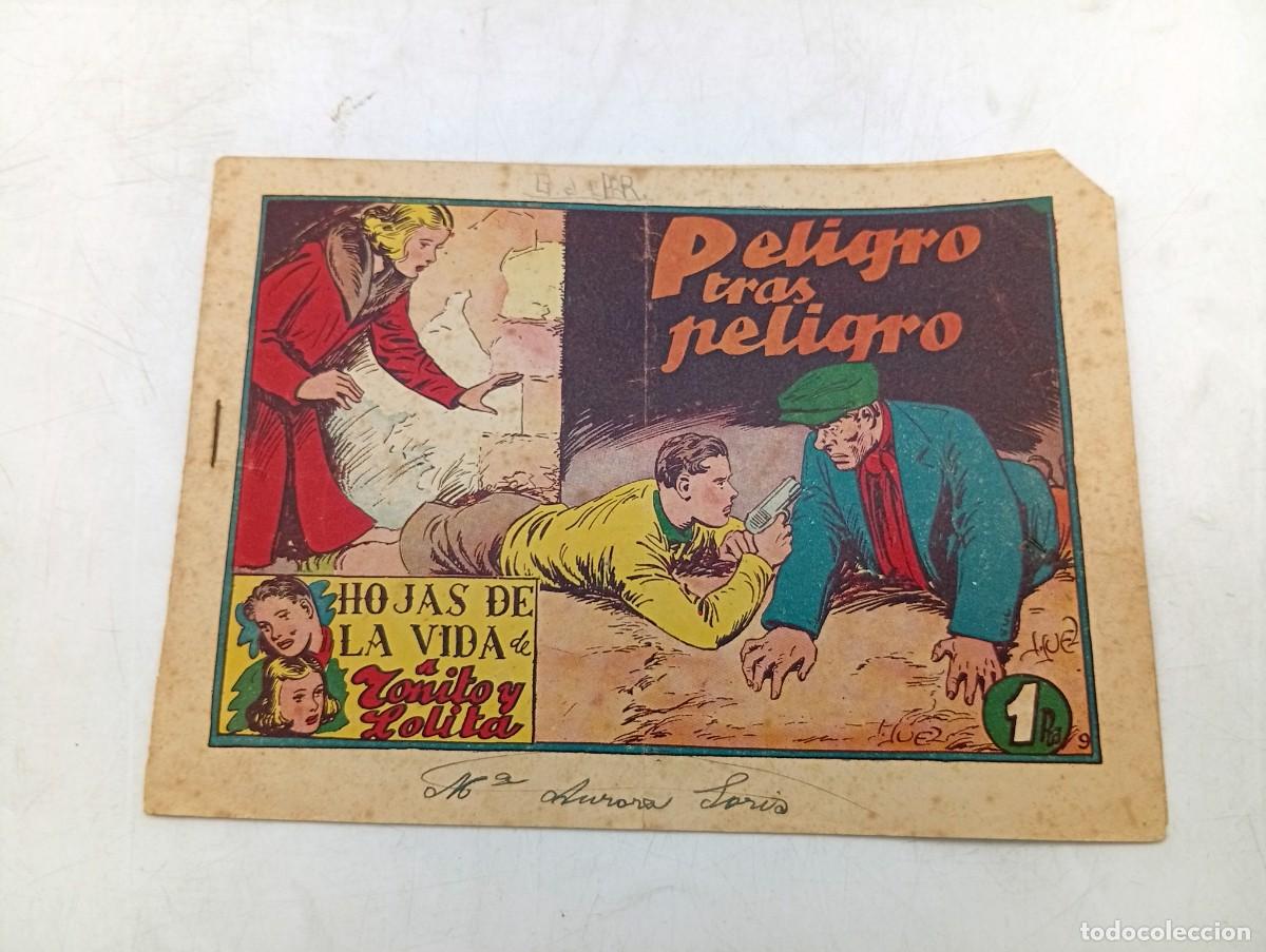 Tebeos: HOJAS DE LA VIDA DE TO&Ntilde;ITO Y LOLITA. PELIGRO TRAS PELIGRO. EDICIONES TORAY. AZUCENA. ORIGINAL.