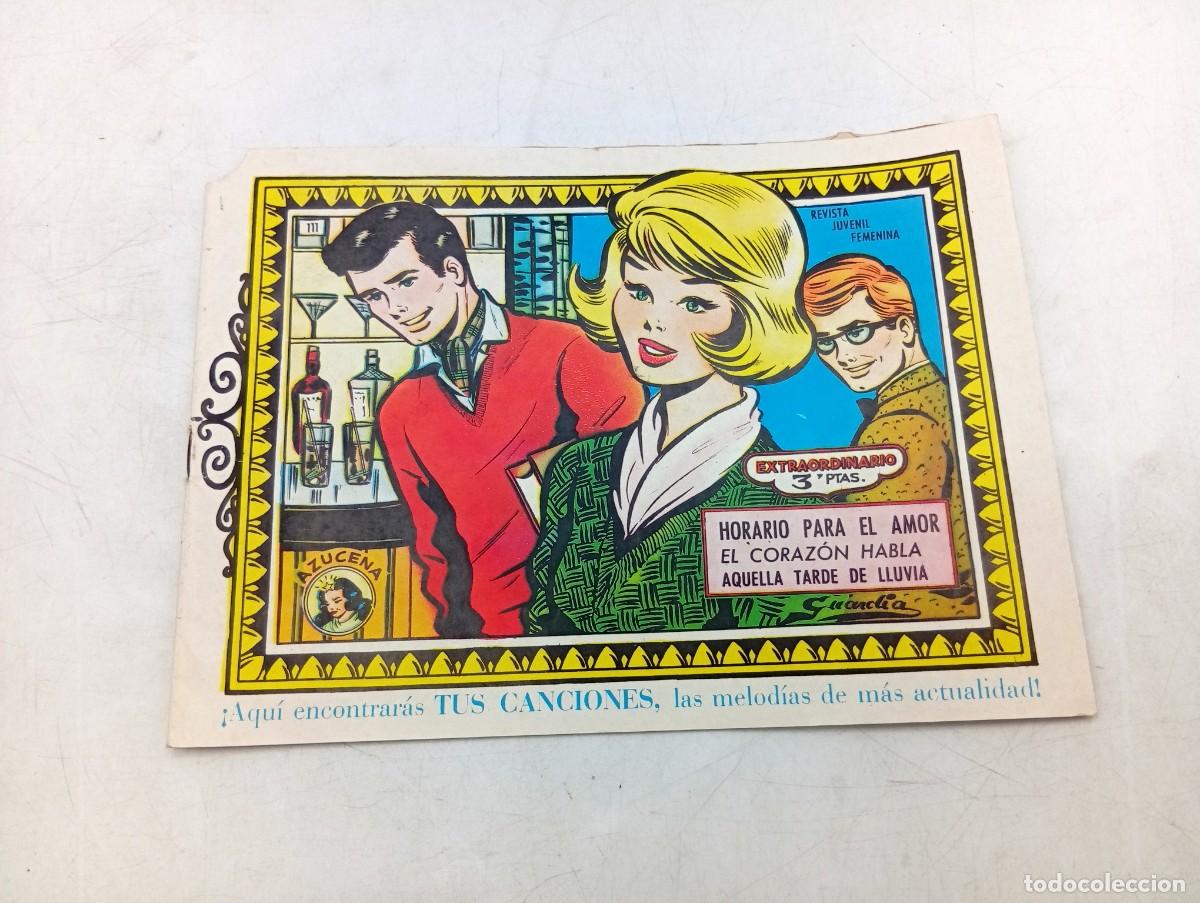 Tebeos: HORARIO PARA EL AMOR/EL CORAZON HABLA/AQUELLA TARDE DE LLUVIA. EDICIONES TORAY. AZUCENA. ORIGINAL.