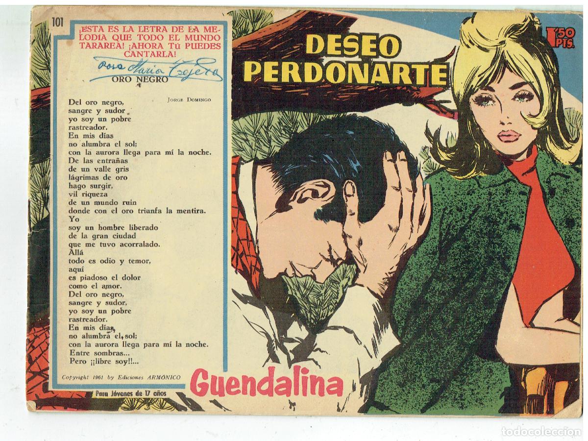 Tebeos: GUENDALINA. N&ordm; 101. DESEO PERDONARTE. CONTRAPORTADA: TORAY, 1959. (B/48.1)