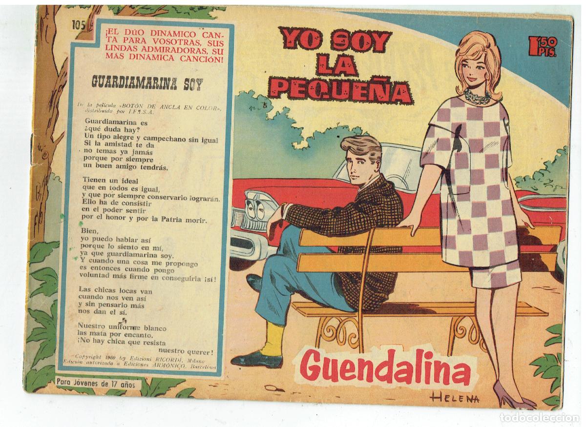 Tebeos: GUENDALINA. N&ordm; 105. YO SOY LA PEQUE&Ntilde;A. CONTRAPORTADA: ANTHONY QUINN. TORAY, 1959. (B/48.1)