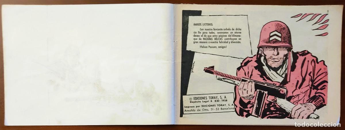 Tebeos: HAZA&Ntilde;AS B&Eacute;LICAS ALMANAQUE 1961 - EDICIONES TORAY - Foto 3