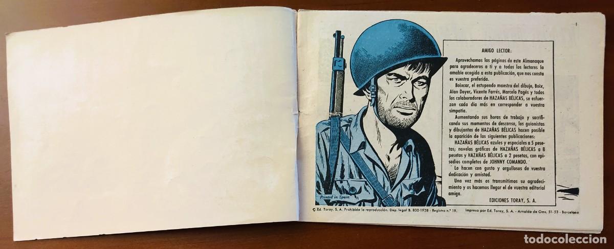 Tebeos: HAZA&Ntilde;AS B&Eacute;LICAS ALMANAQUE 1962 - EDICIONES TORAY - Foto 3