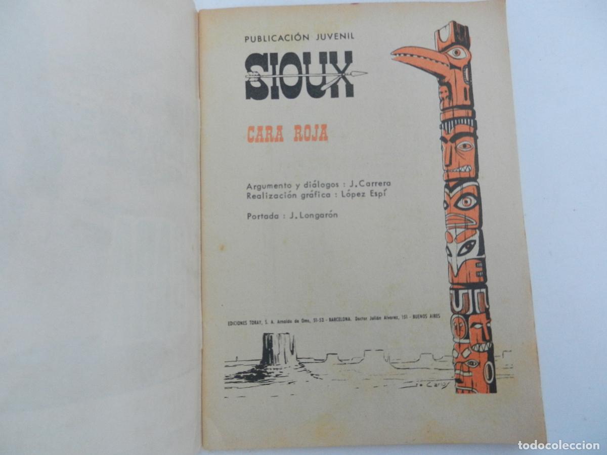 Tebeos: CARA ROJA - SIOUX - N&ordm; 142 - EDICIONES TORAY 1969. - Foto 2