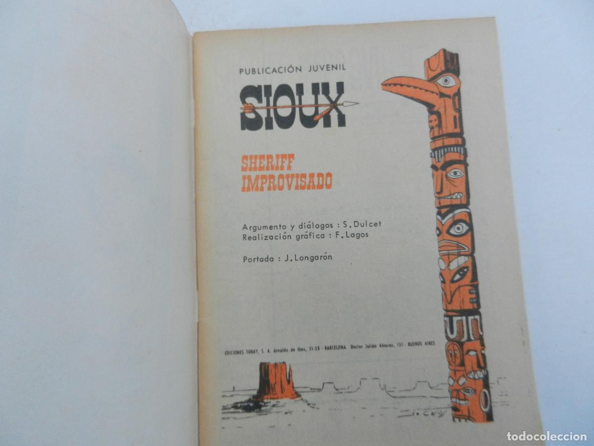 Tebeos: SHERIFF IMPROVISADO - SIOUX - N&ordm; 137 - EDICIONES TORAY 1969. - Foto 2