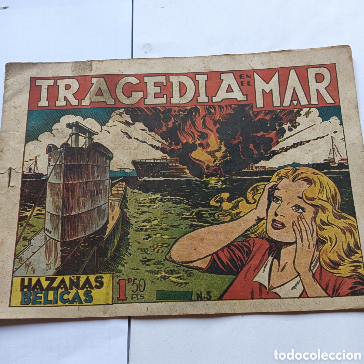 Tebeos: HAZA&Ntilde;AS BELICAS NUM 3 2SERIE ORIGINAL 1950 EDI.TORAY