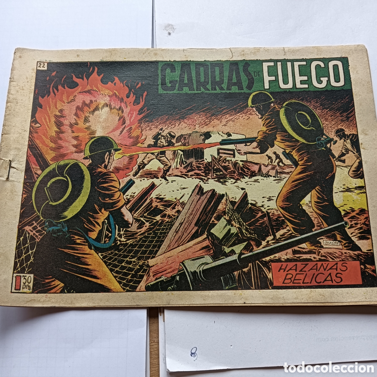 Tebeos: HAZA&Ntilde;AS BELICAS NUM 22, 2SERIE ORIGINAL 1950 EDI.TORAY