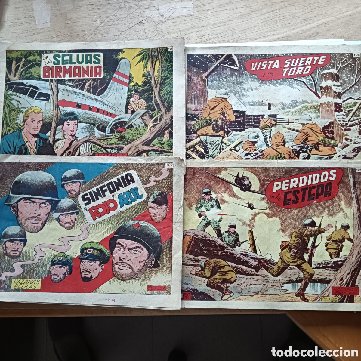 Tebeos: HAZA&Ntilde;AS BELICAS NUM 101-106-107-108 2SERIE ORIGINAL EDI.TORAY