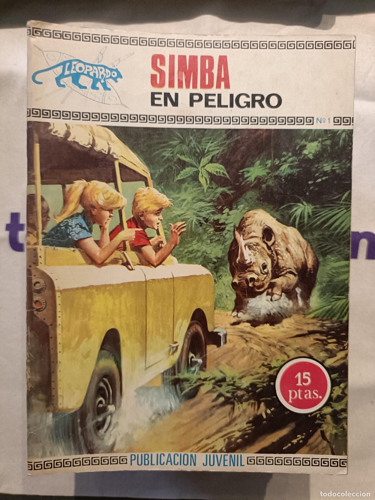 Tebeos: Colecci&oacute;n Leopardo, n&ordm; 1 - Simba en peligro - Ediciones Toray 1970 (Aventuras)