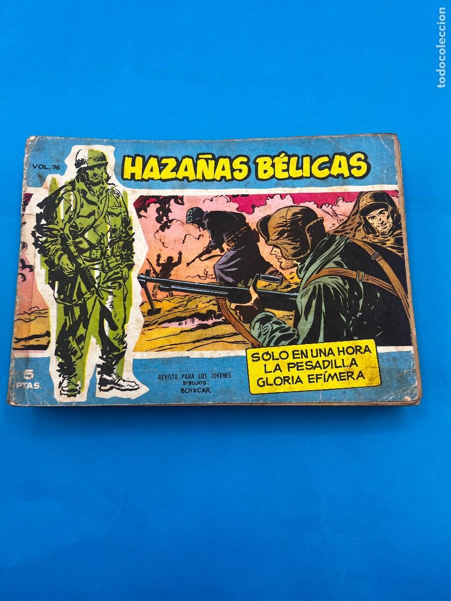 Tebeos: HAZA&Ntilde;AS BELICAS. VOLUMEN 76. SOLO EN UNA HORA. LA PESADILLA GLORIA EFIMERA. EDICIONES TORAY.