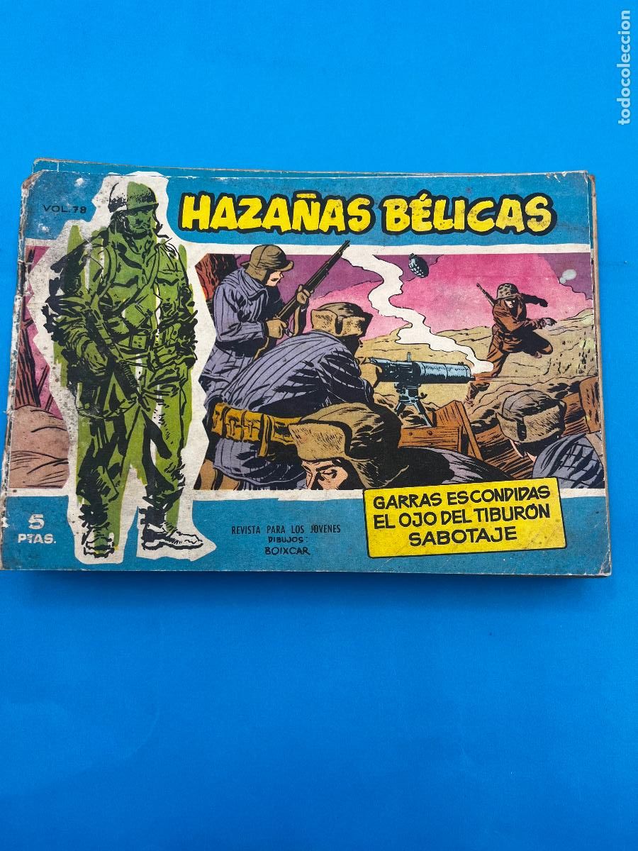 Tebeos: HAZA&Ntilde;AS BELICAS. VOLUMEN 78. GARRAS ESCONDIDAS EL OJO DEL TUBURON SABOTAJE. EDICIONES TORAY.