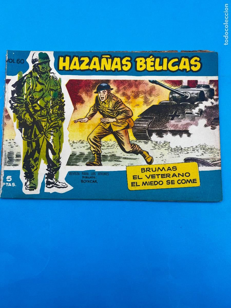 Tebeos: HAZA&Ntilde;AS BELICAS. VOLUMEN 60. BRUMAS. EL VETERANO. EL MIEDO SE COME. EDICIONES TORAY.