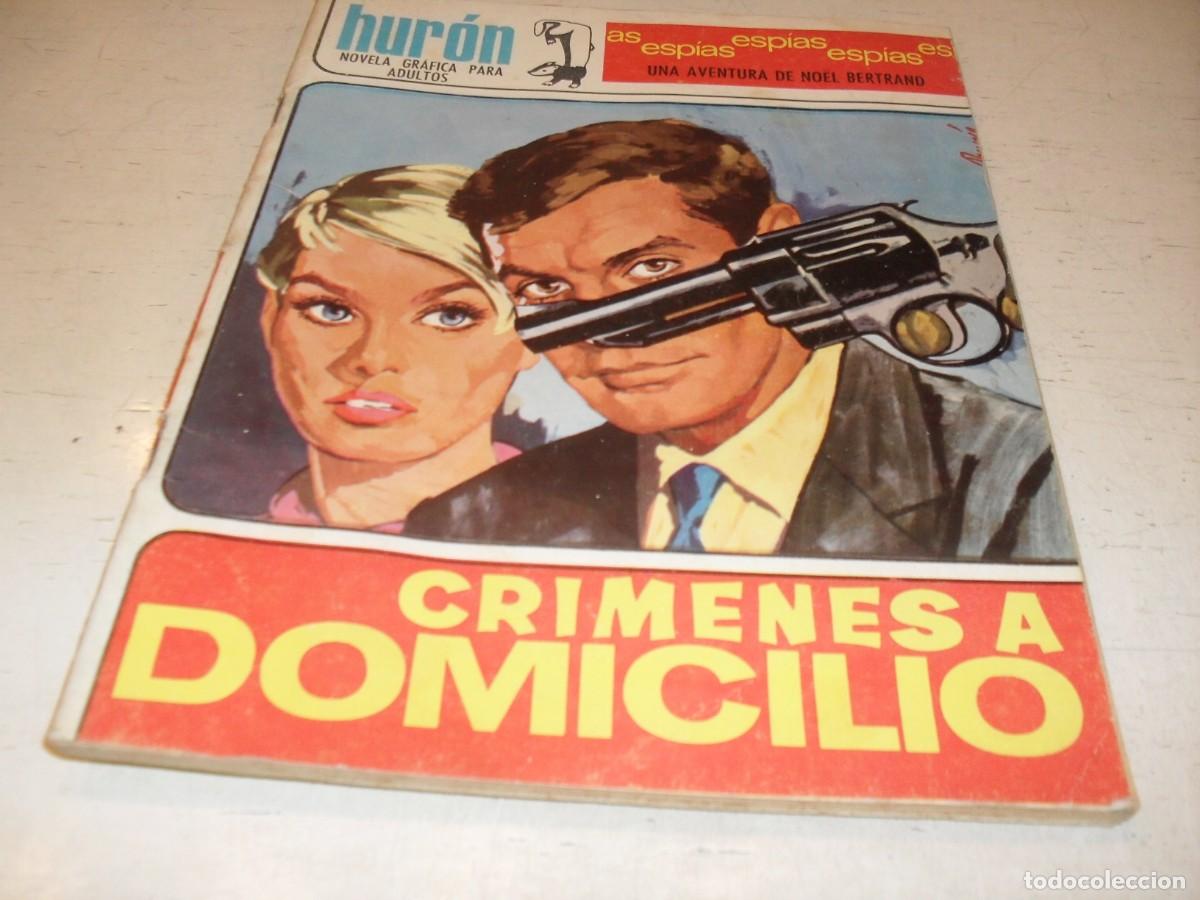 Tebeos: HURON N&ordm; 19,DE 64,CRIMENES A DOMICILIO,CON LA FICHA DE MANEL,GUIONISTA,TORAY,1967