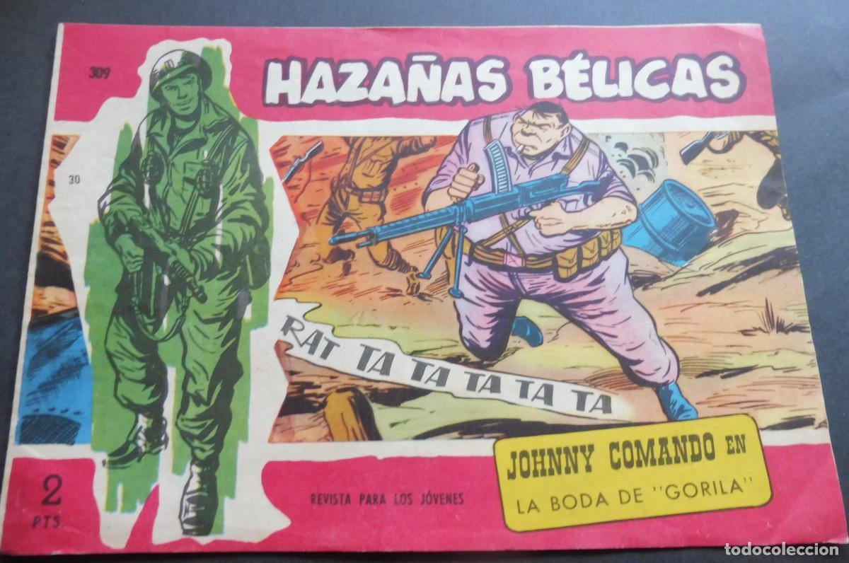 Tebeos: HAZA&Ntilde;AS B&Eacute;LICAS - SERIE ROJAS - N&Uacute;M 309 - JOHNNY COMANDO EN LA BODA DE GORILA