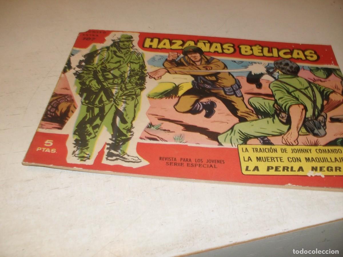 Tebeos: HAZA&Ntilde;AS BELICAS,S.ROJA,N&ordm; 107,LA TRAICION DE JOHNNY COMANDO,CON GORILA,DE 160.TORAY,1958