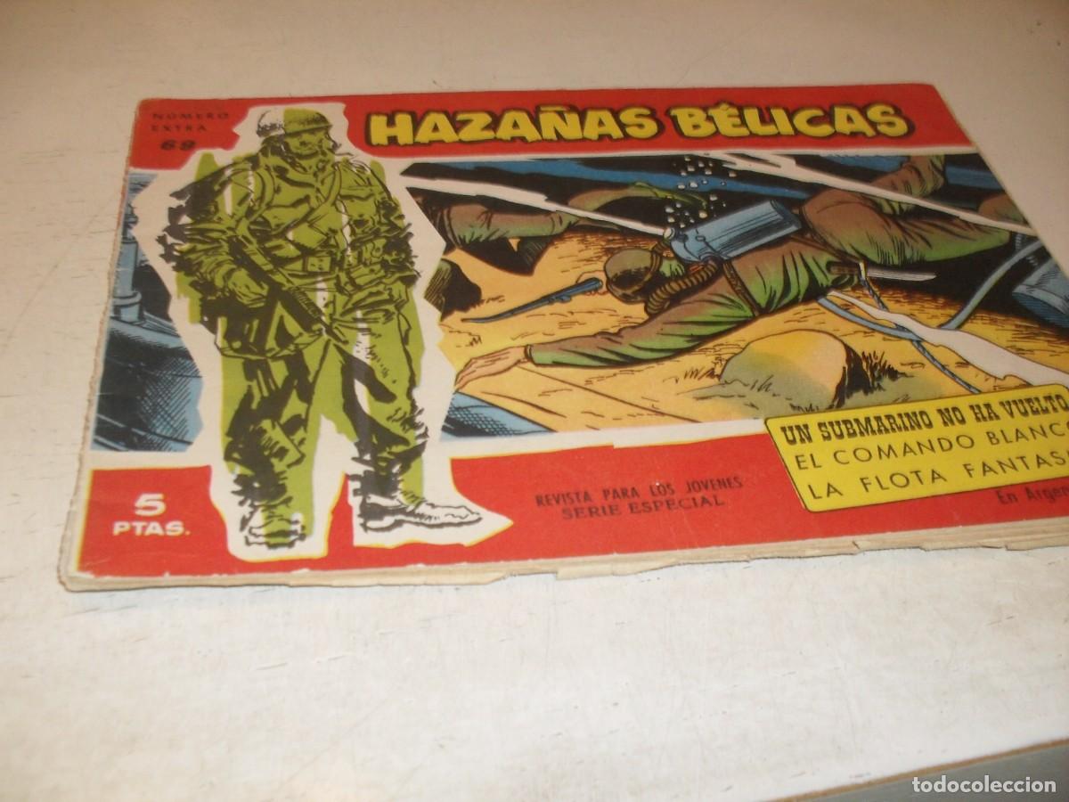 Tebeos: HAZA&Ntilde;AS BELICAS,S.ROJA,N&ordm; 69,UN SUBMARINO NO HA VUELTO,CON GORILA,DE 160.TORAY,1958