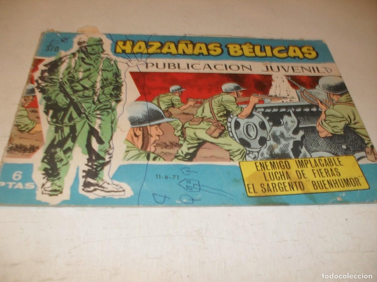 Tebeos: HAZA&Ntilde;AS BELICAS,S.AZUL,N&ordm; 370,ULTIMO Y DIFICIL N&ordm;,ENEMIGO IMPLACABLE,DE 370.TORAY,1957