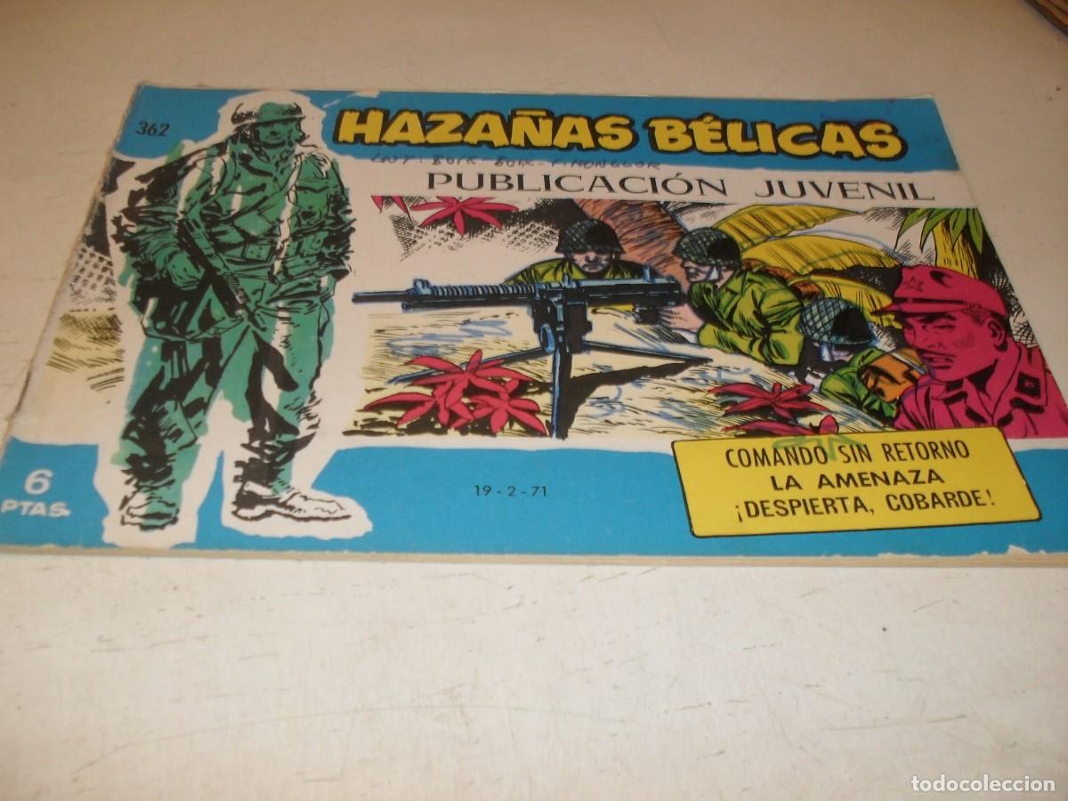 Tebeos: HAZA&Ntilde;AS BELICAS,S.AZUL,N&ordm; 362,ULTIMOS N&ordm;,COMANDO SIN RETORNO,DE 370.TORAY,1957