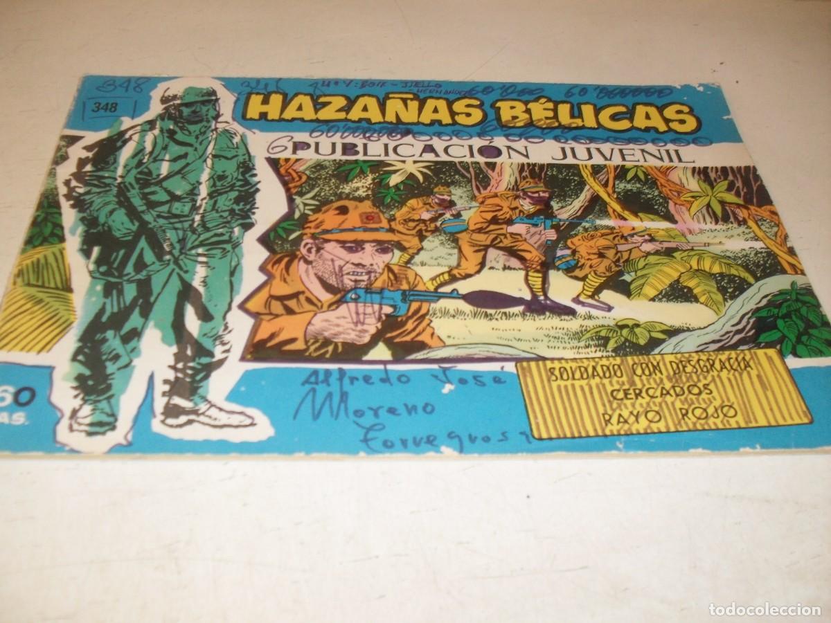Tebeos: HAZA&Ntilde;AS BELICAS,S.AZUL,N&ordm; 348,SOLDADO CON DESGRACIA,DE BOIX,DE 370.TORAY,1957