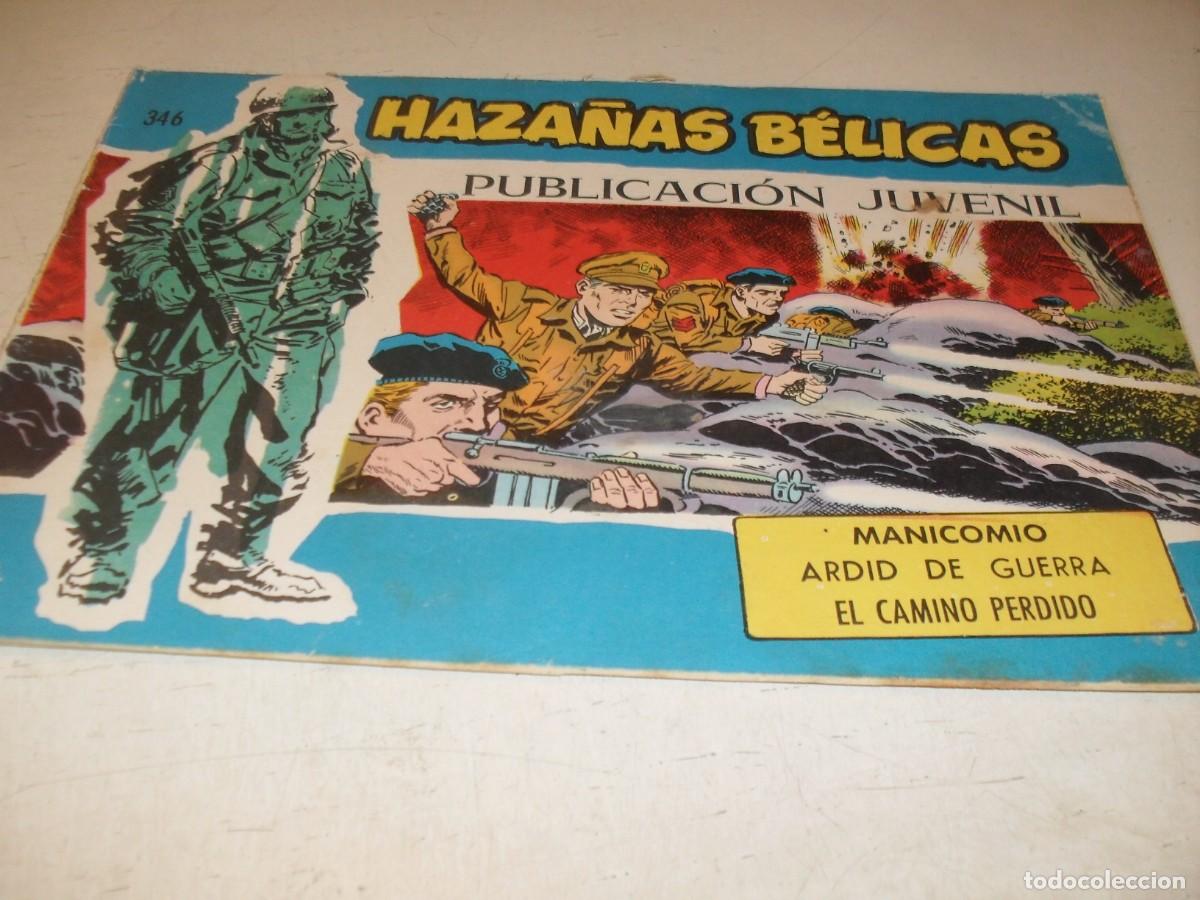 Tebeos: HAZA&Ntilde;AS BELICAS,S.AZUL,N&ordm; 346,MANICOMIO,DE BOIX,DE 370.TORAY,1957