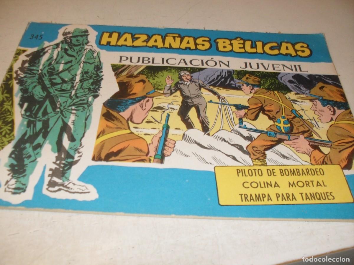 Tebeos: HAZA&Ntilde;AS BELICAS,S.AZUL,N&ordm; 345,PILOTO DE BOMBARDEO,DE BOIX,DE 370.TORAY,1957