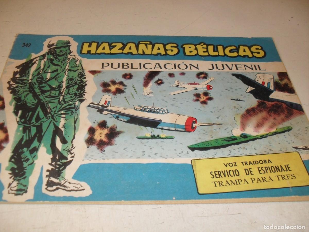 Tebeos: HAZA&Ntilde;AS BELICAS,S.AZUL,N&ordm; 342,VOZ TRAIDORA,DE BOIX,DE 370.TORAY,1957
