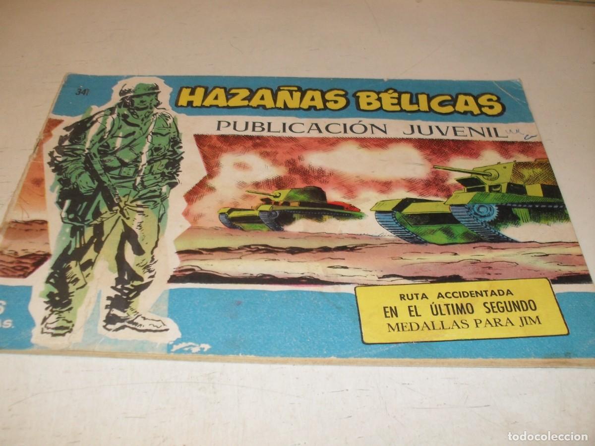Tebeos: HAZA&Ntilde;AS BELICAS,S.AZUL,N&ordm; 341,RUTA ACCIDENTADA,DE BOIX,DE 370.TORAY,1957