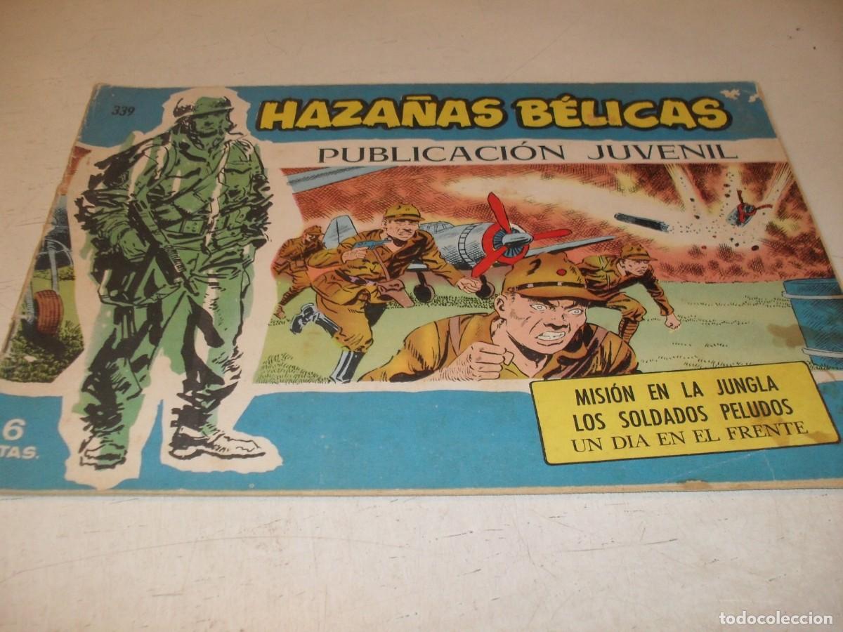 Tebeos: HAZA&Ntilde;AS BELICAS,S.AZUL,N&ordm; 339,MISION EN LA JUNGLA,DE BOIX,DE 370.TORAY,1957