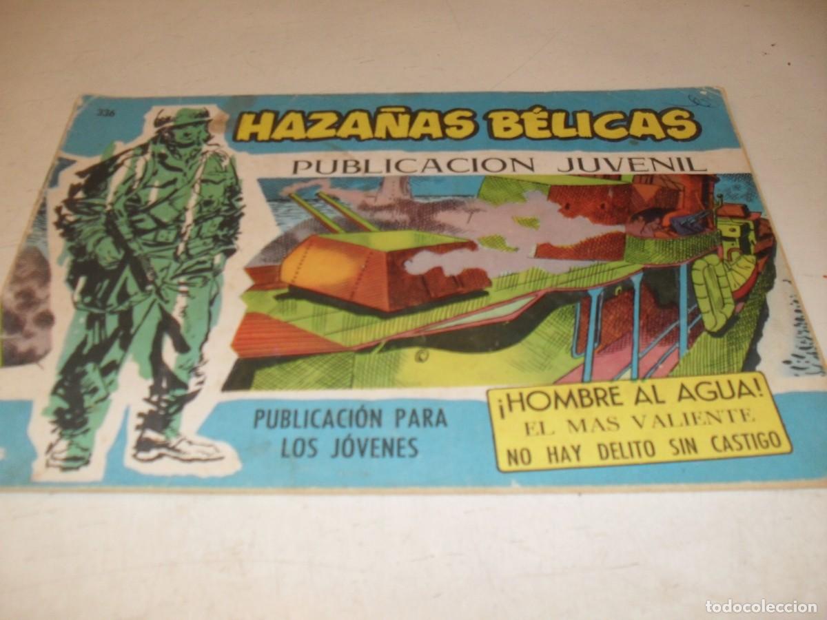 Tebeos: HAZA&Ntilde;AS BELICAS,S.AZUL,N&ordm; 336,HOMBRE AL AGUA,DE BOIX,DE 370.TORAY,1957