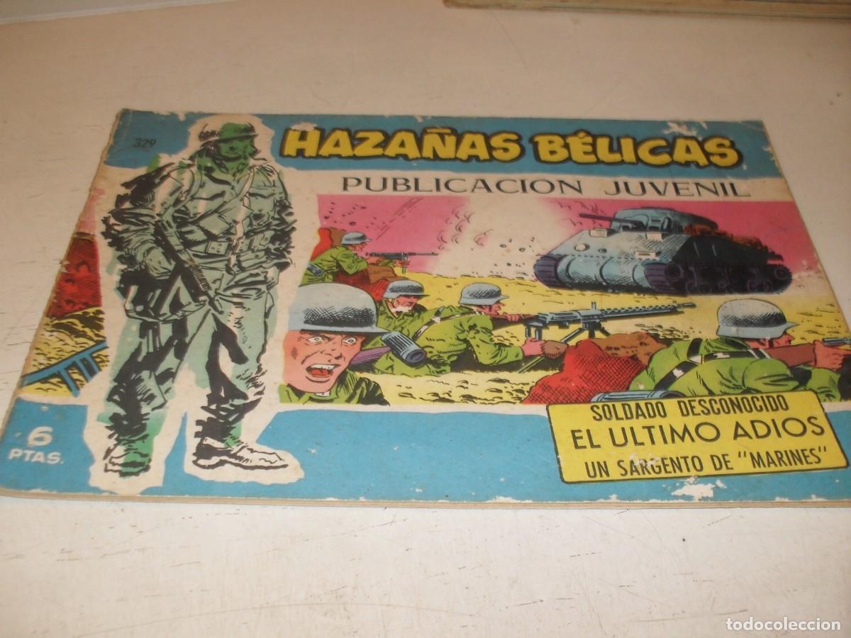 Tebeos: HAZA&Ntilde;AS BELICAS,S.AZUL,N&ordm; 329,SOLDADO DESCONOCIDO,DE BOIX,DE 370.TORAY,1957