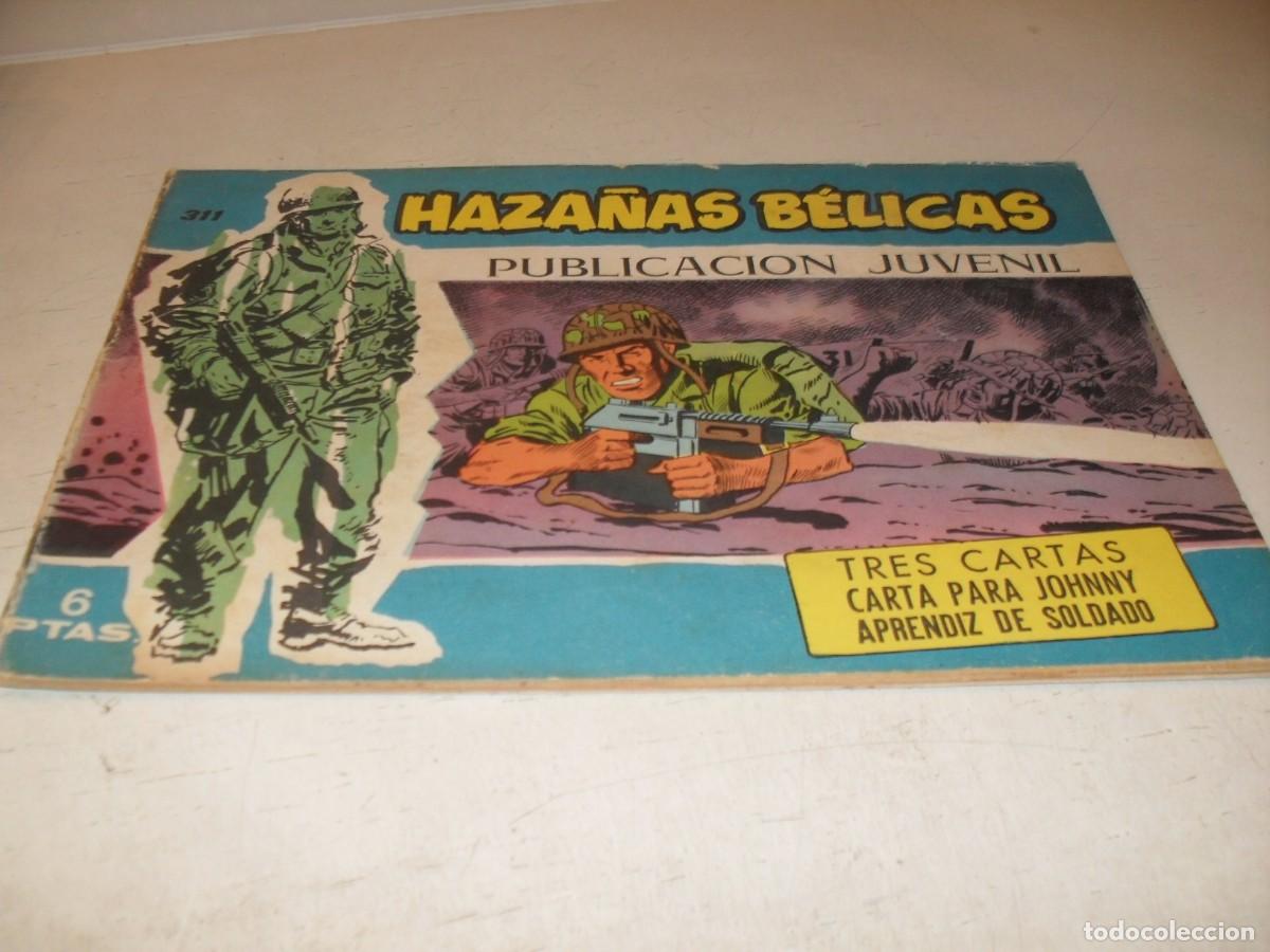 Tebeos: HAZA&Ntilde;AS BELICAS,S.AZUL,N&ordm; 311,TRES CARTAS,DE BOIX,DE 370.TORAY,1957
