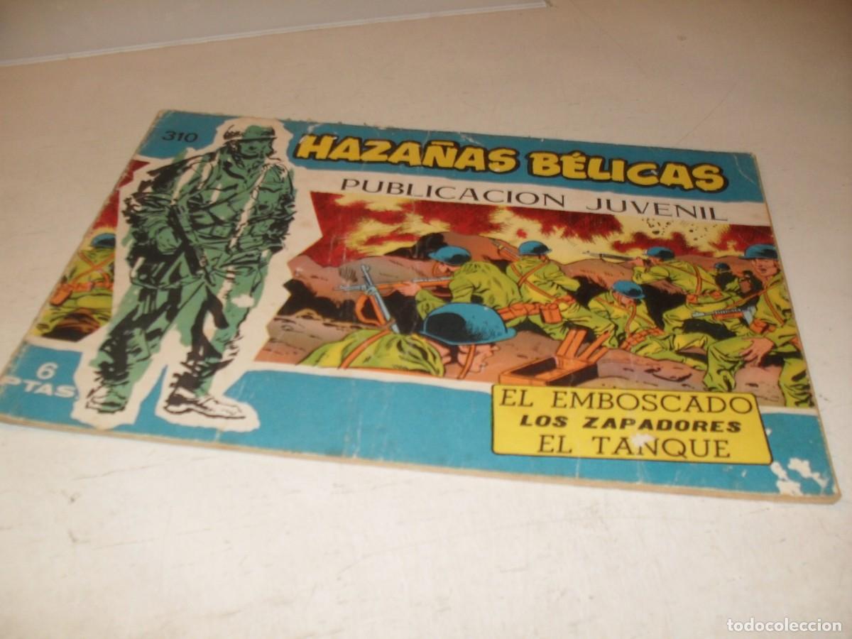 Tebeos: HAZA&Ntilde;AS BELICAS,S.AZUL,N&ordm; 310,EL EMBOSCADO,DE BOIX,DE 370.TORAY,1957