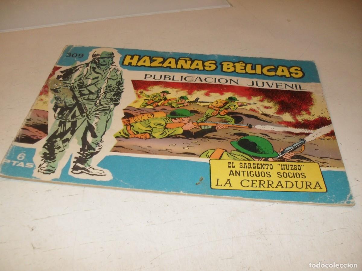 Tebeos: HAZA&Ntilde;AS BELICAS,S.AZUL,N&ordm; 309,EL SARGENTO HUESO,DE BOIX,DE 370.TORAY,1957