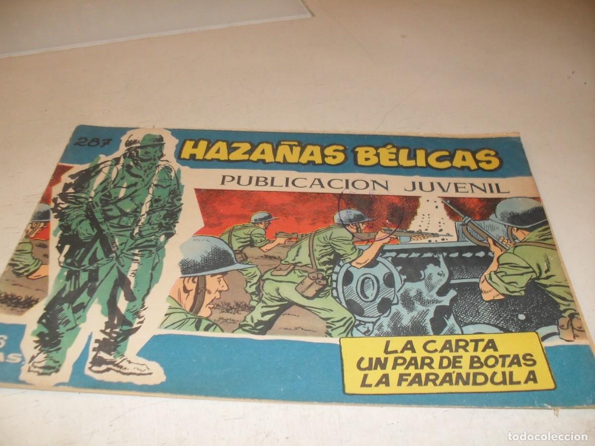Tebeos: HAZA&Ntilde;AS BELICAS,S.AZUL,N&ordm; 287,LA CARTA,DE BOIX,DE 370.TORAY,1957