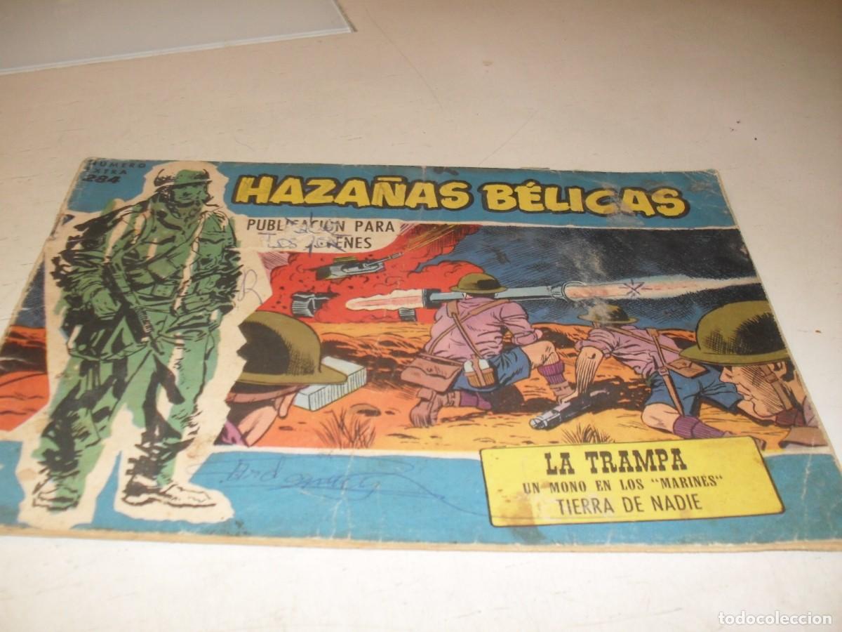 Tebeos: HAZA&Ntilde;AS BELICAS,S.AZUL,N&ordm; 284,LA TRAMPA,DE BOIX,DE 370.TORAY,1957