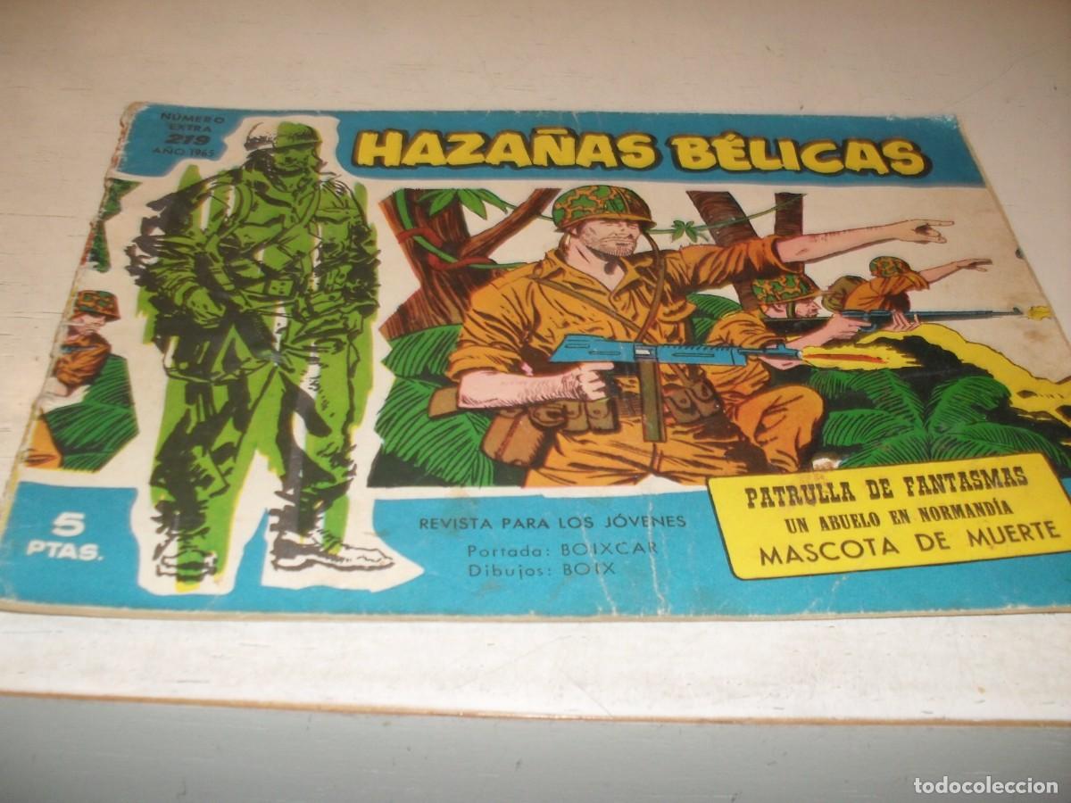 Tebeos: HAZA&Ntilde;AS BELICAS,S.AZUL,N&ordm; 219,PATRULLA DE FANTASMAS,DE BOIX,DE 370.TORAY,1957