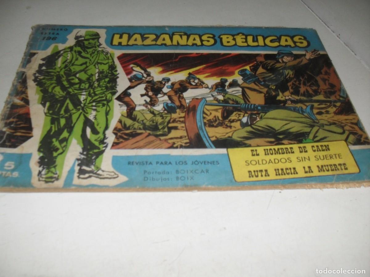 Tebeos: HAZA&Ntilde;AS BELICAS,S.AZUL,N&ordm; 196,EL HOMBRE DE CAEN,DE BOIX,DE 370.TORAY,1957
