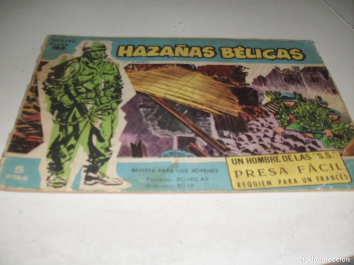 Tebeos: HAZA&Ntilde;AS BELICAS,S.AZUL,N&ordm; 193,UN HOMBRE DE LA SS,DE BOIX,DE 370.TORAY,1957