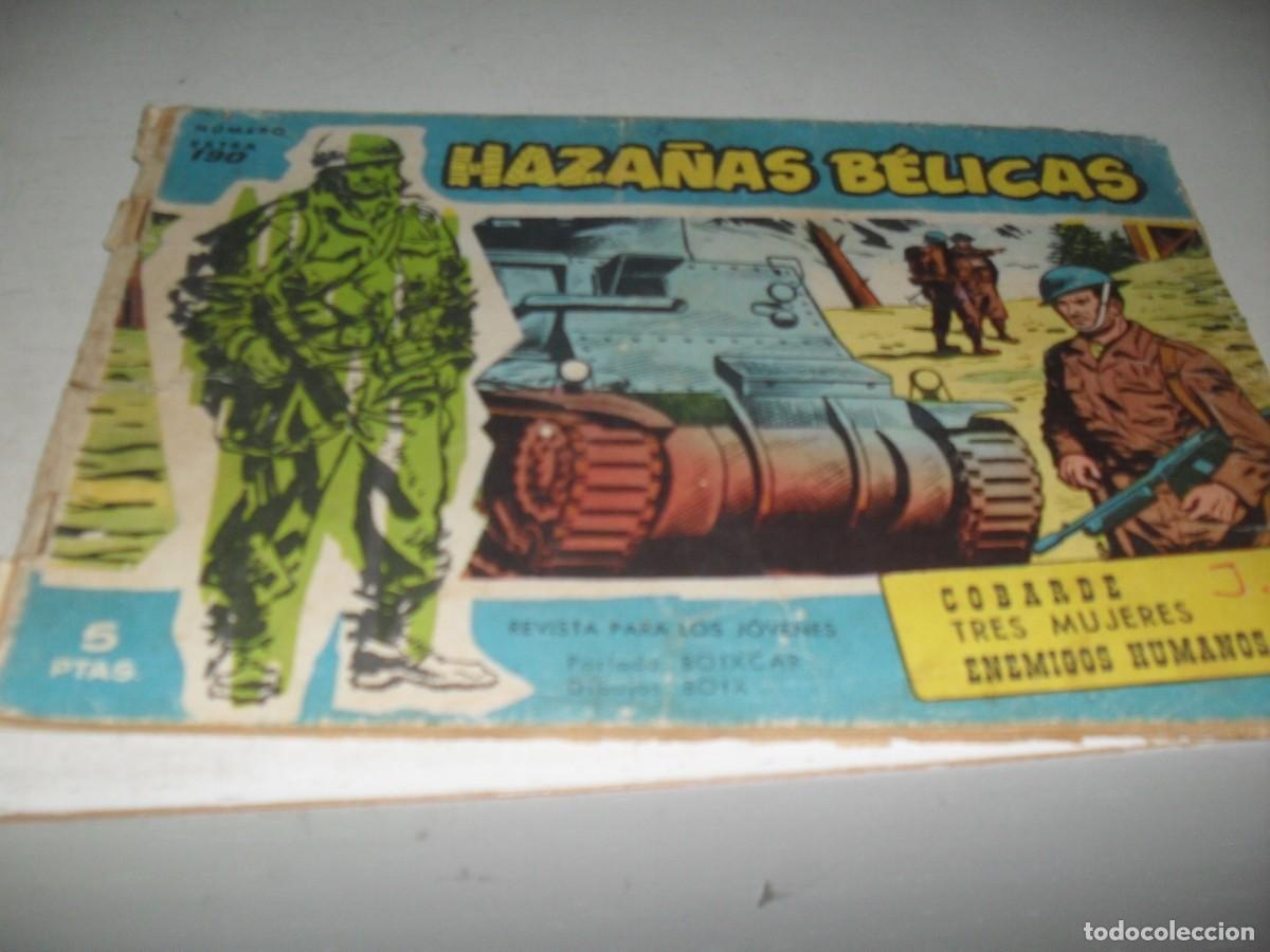 Tebeos: HAZA&Ntilde;AS BELICAS,S.AZUL,N&ordm; 190,COBARDE,DE BOIX,DE 370.TORAY,1957