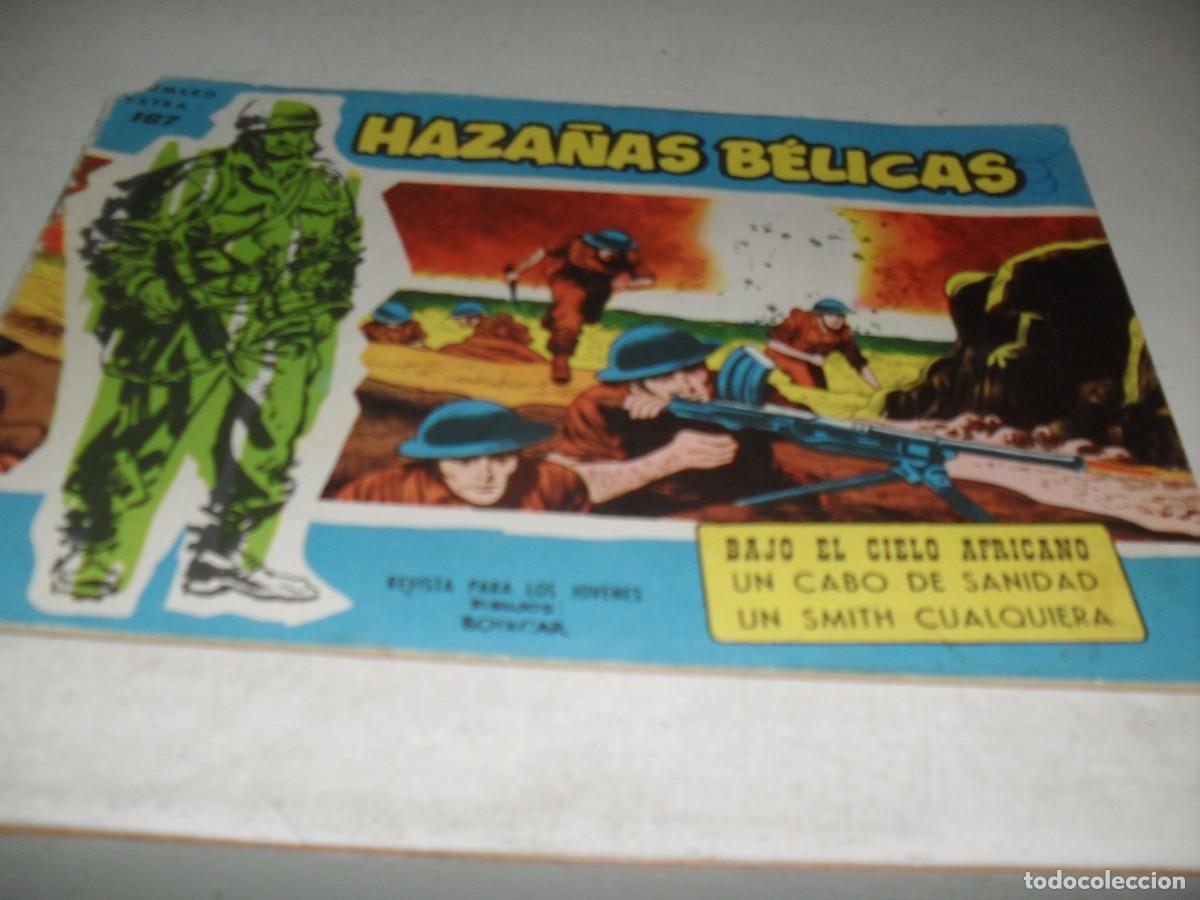 Tebeos: HAZA&Ntilde;AS BELICAS,S.AZUL,N&ordm; 167,CON PUBLICIDAD DE HAZA&Ntilde;AS DEL OESTE EN CONTRAPORTADA,DE 370.TORAY,1957