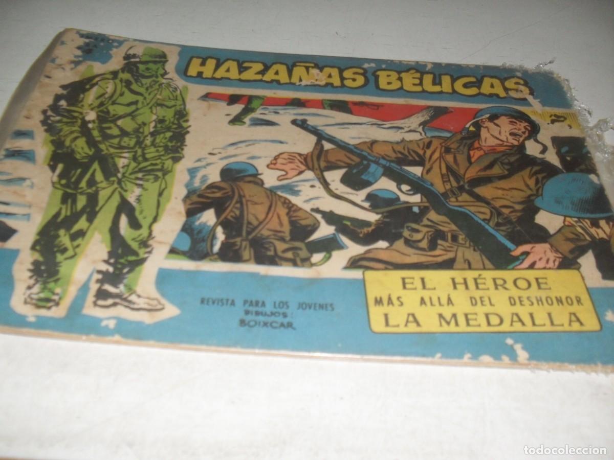 Tebeos: HAZA&Ntilde;AS BELICAS,S.AZUL,N&ordm; 144,EL HEROE,DE BOIXCAR,DE 370.TORAY,1957