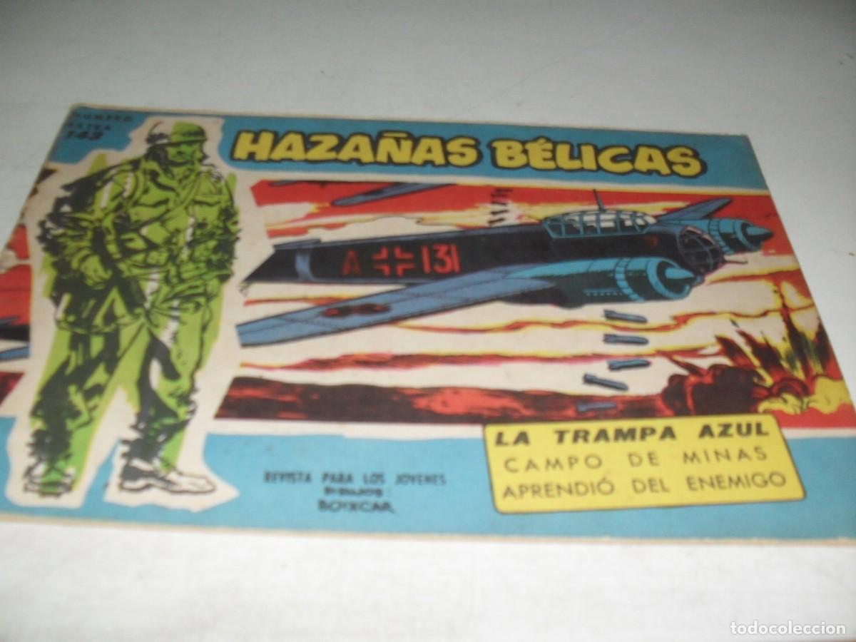 Tebeos: HAZA&Ntilde;AS BELICAS,S.AZUL,N&ordm; 143,LA TRAMPA AZUL,DE BOIXCAR,DE 370.TORAY,1957