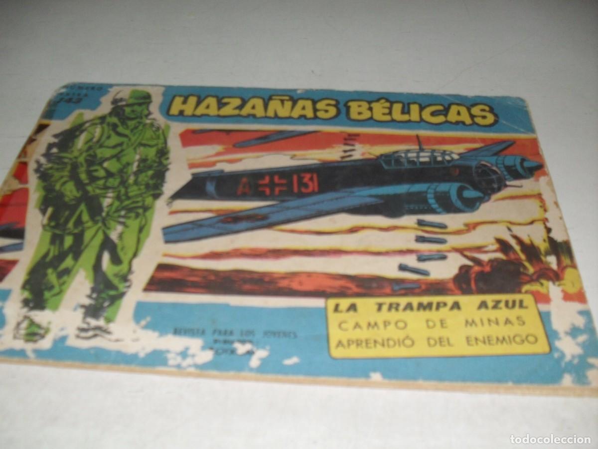 Tebeos: HAZA&Ntilde;AS BELICAS,S.AZUL,N&ordm; 143,LA TRAMPA AZUL,DE BOIXCAR,DE 370.TORAY,1957