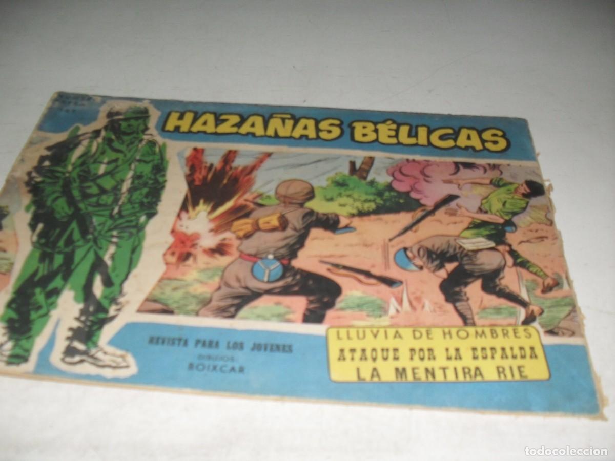 Tebeos: HAZA&Ntilde;AS BELICAS,S.AZUL,N&ordm; 141,LLUVIA DE HOMBRES,DE BOIXCAR,DE 370.TORAY,1957