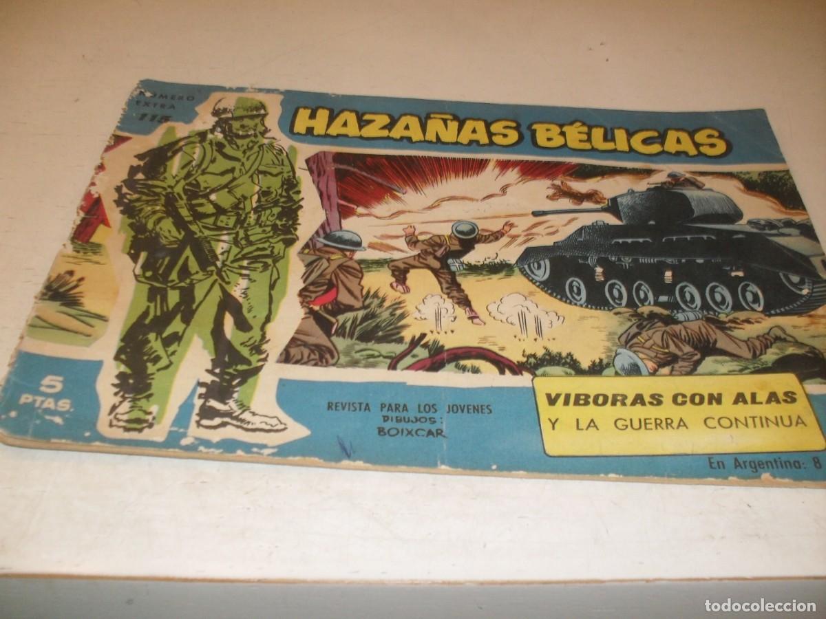 Tebeos: HAZA&Ntilde;AS BELICAS,S.AZUL,N&ordm; 115,VIBORAS CON ALAS,DE BOIXCAR,DE 370.TORAY,1957