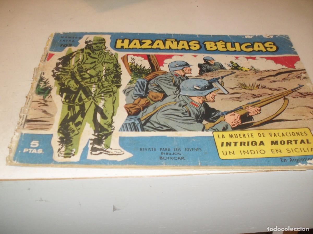 Tebeos: HAZA&Ntilde;AS BELICAS,S.AZUL,N&ordm; 102,LA MUERTE DE VACACIONES,Y 2 AVENTURAS MAS,DE 370.TORAY,1957