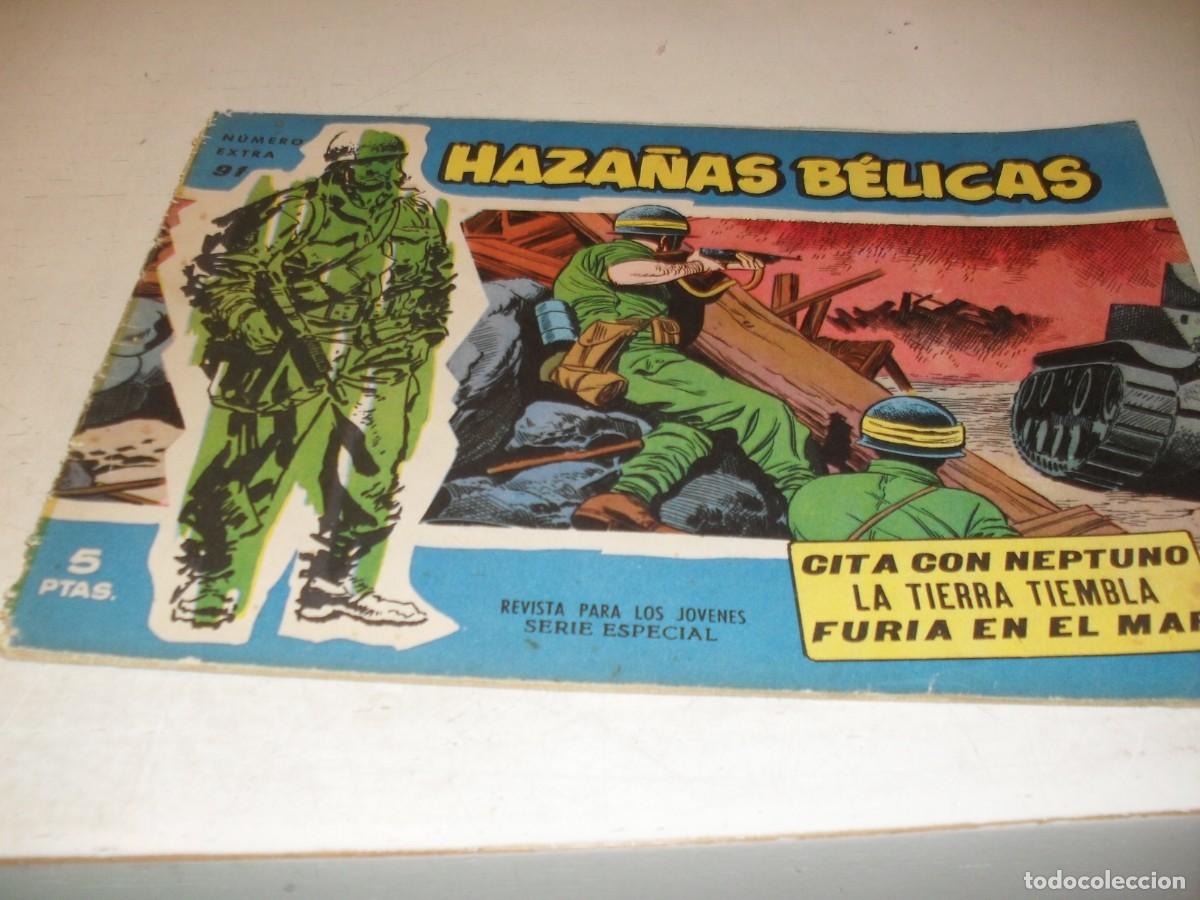 Tebeos: HAZA&Ntilde;AS BELICAS,S.AZUL,N&ordm; 91,CITA CON NEPTUNO,Y 2 AVENTURAS MAS,DE 370.TORAY,1957