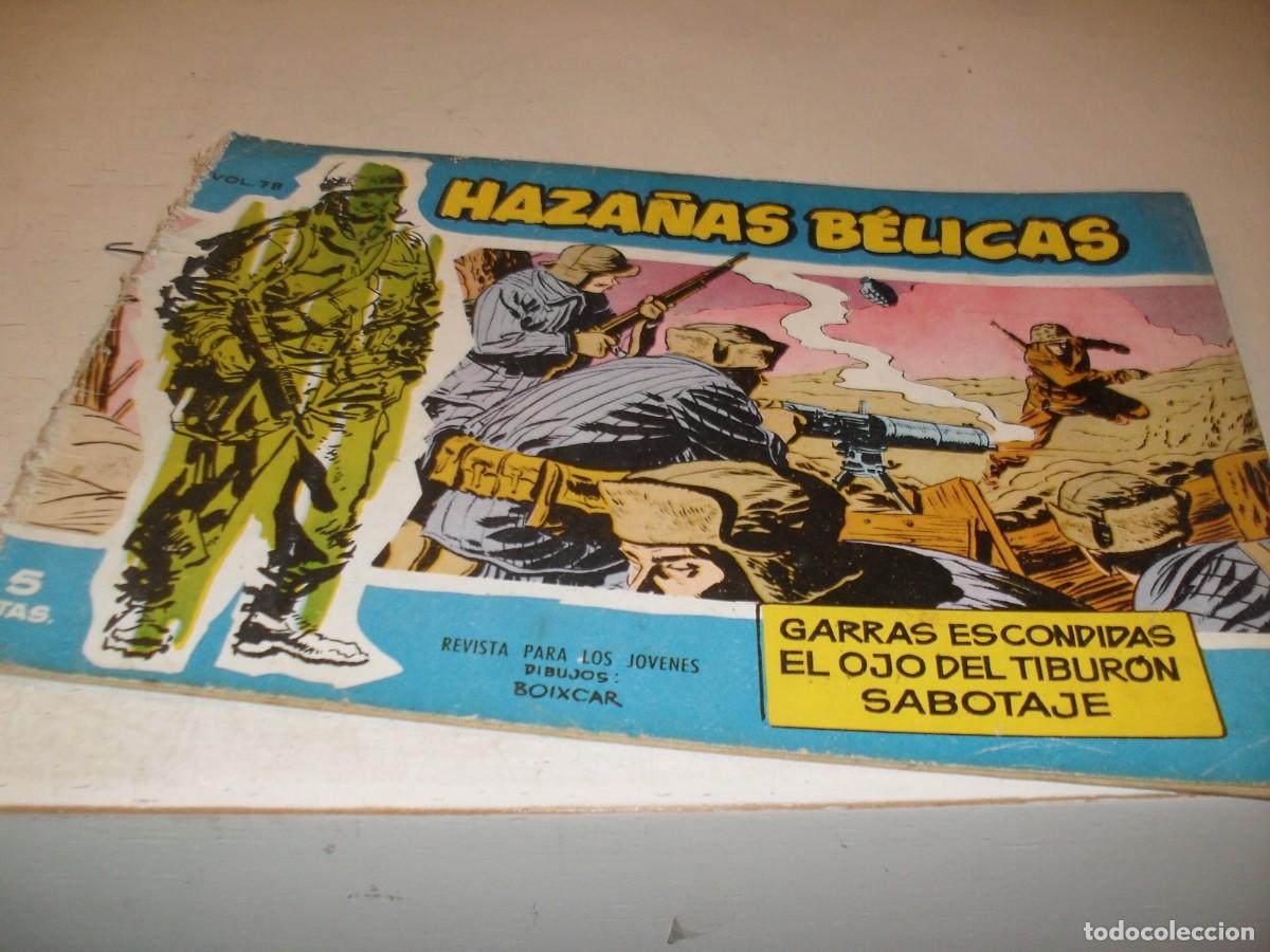 Tebeos: HAZA&Ntilde;AS BELICAS,S.AZUL,N&ordm; 78,GARRAS ESCONDIDAS,Y 2 AVENTURAS MAS,DE 370.TORAY,1957
