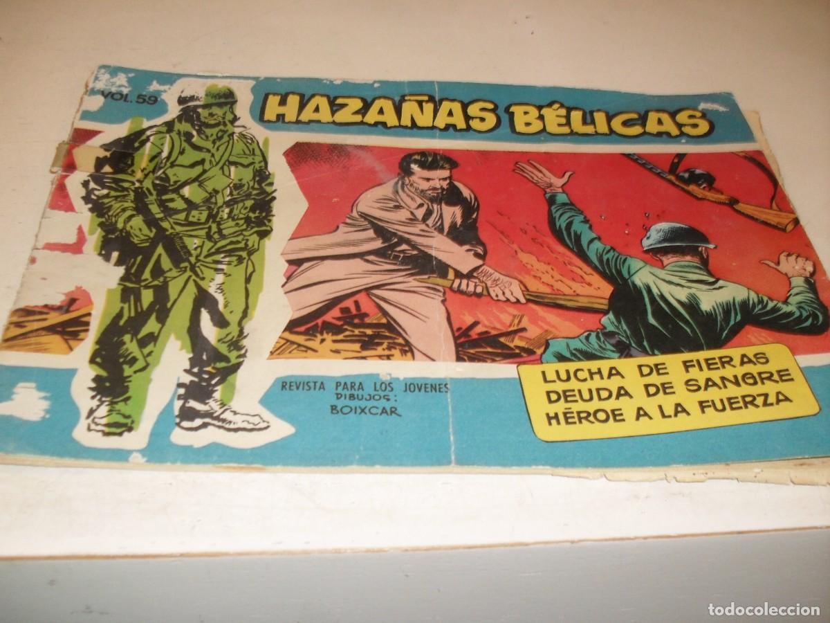 Tebeos: HAZA&Ntilde;AS BELICAS,S.AZUL,N&ordm; 59,LUVHA DE PIERNAS,Y 2 AVENTURAS MAS,DE 370.TORAY,1957